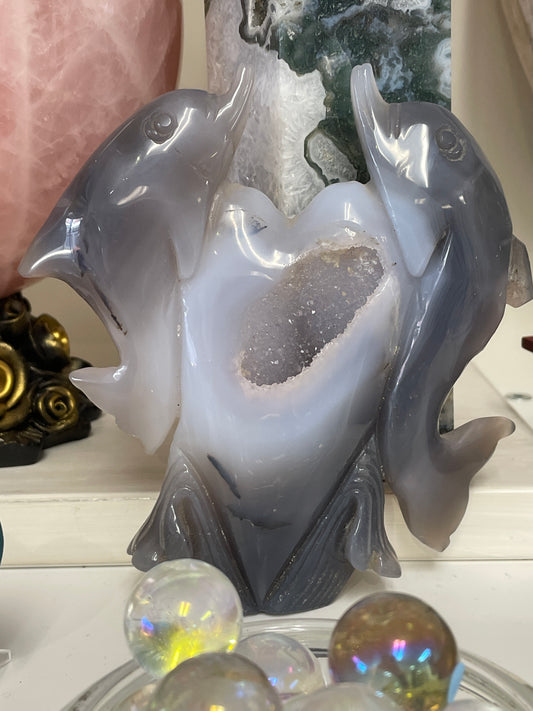 Druzy Agate Dolphin