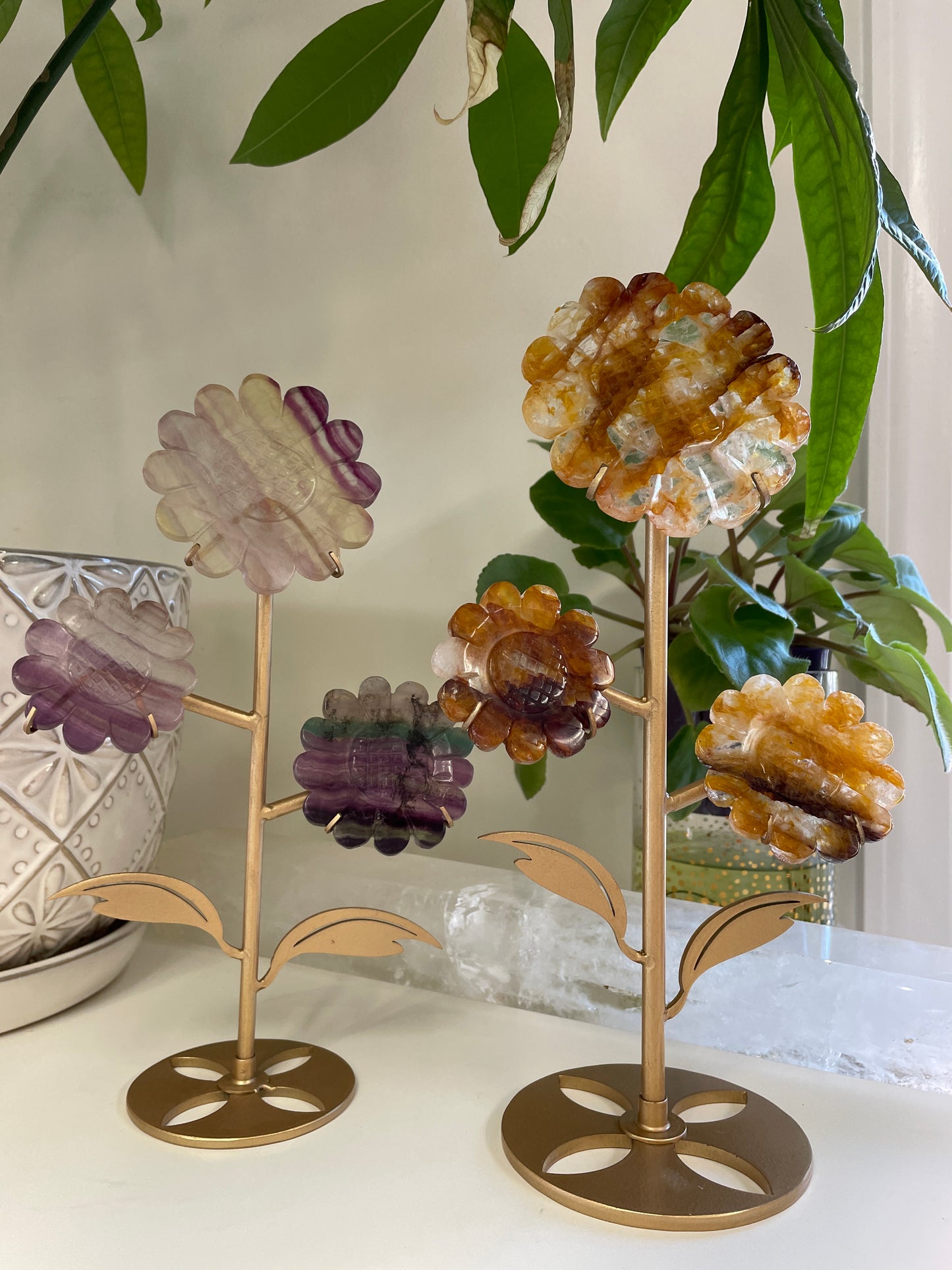 Crystal Flowers on Stand