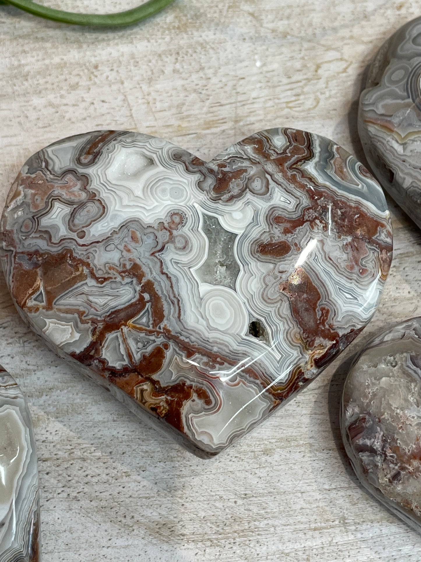Mexican Crazy Lace Agate Heart