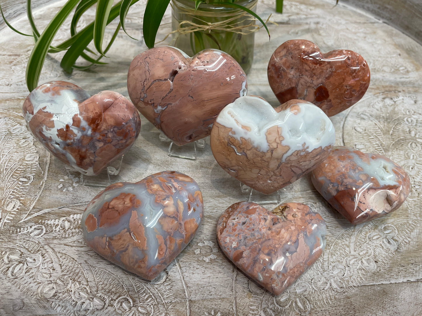 Cotton Candy Agate Heart