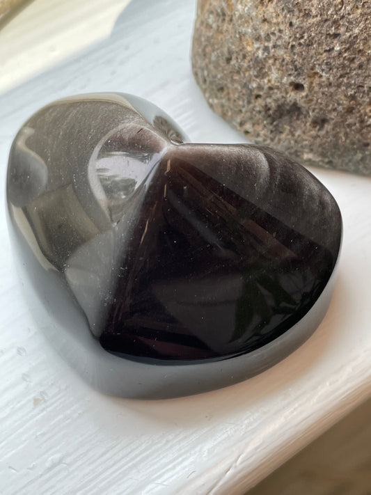 Obsidian Heart Silver Sheen
