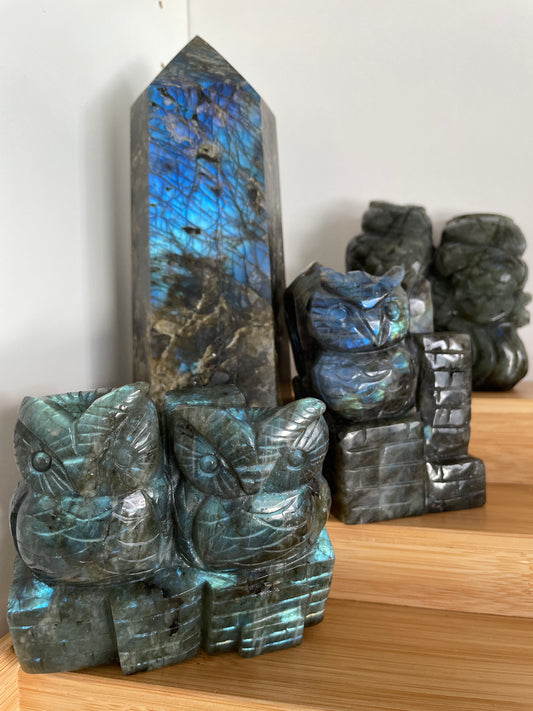Labradorite Owl Carving