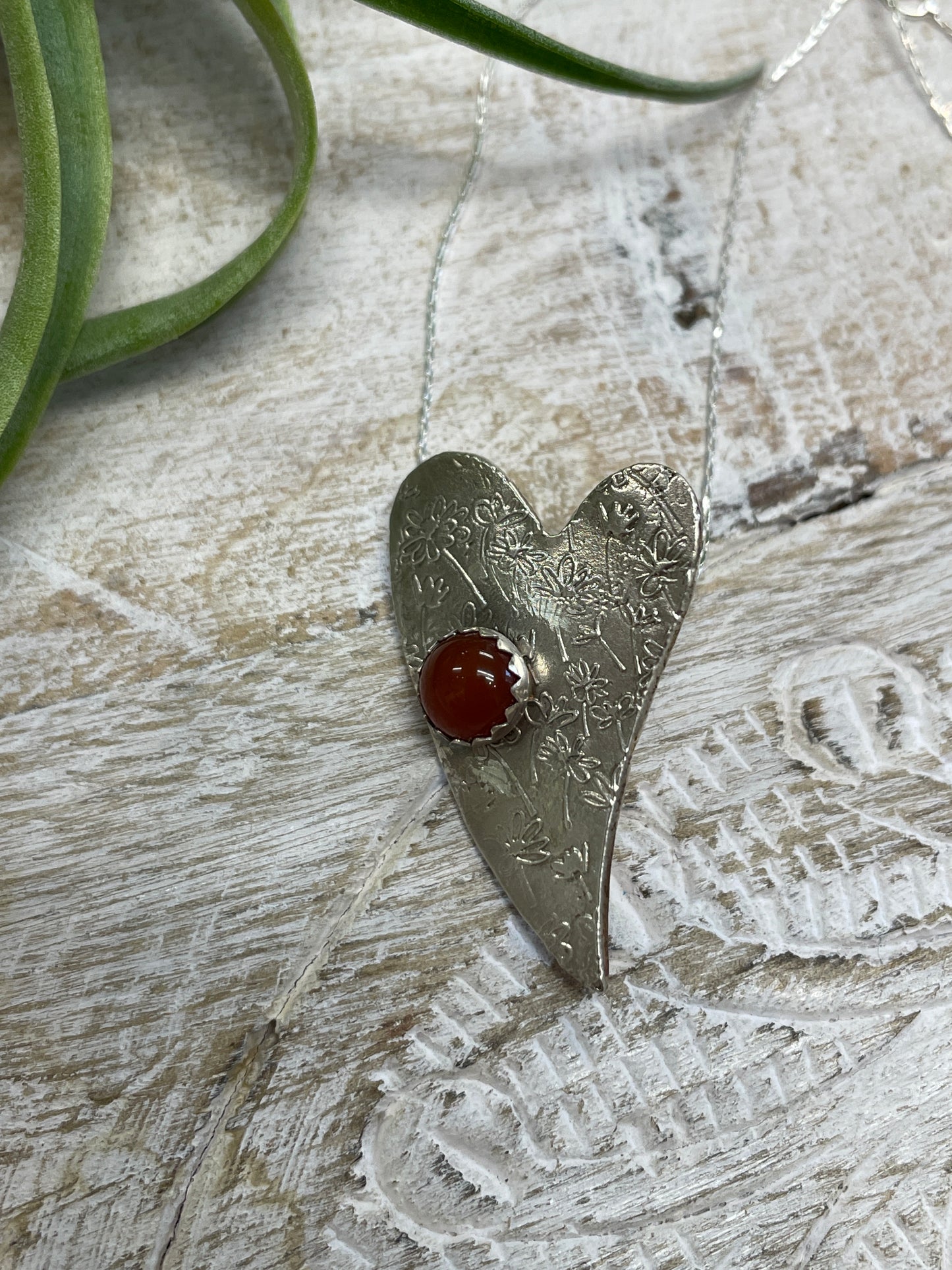 Sterling Silver & Carnelian Pendant
