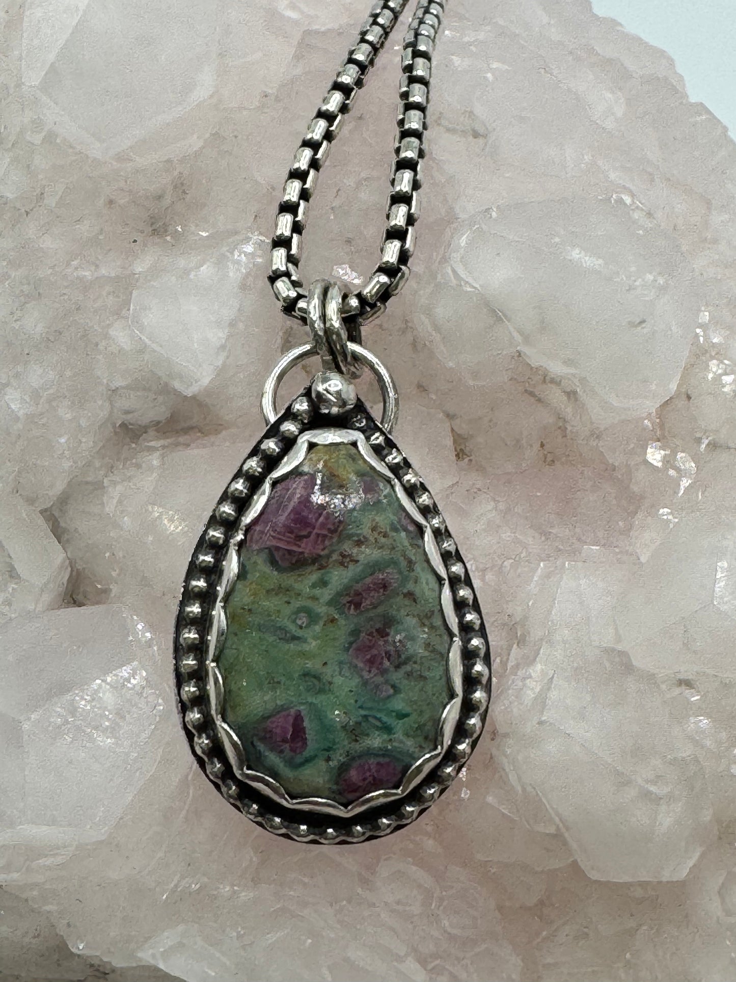 Ruby in Fuchsite SS Pendant