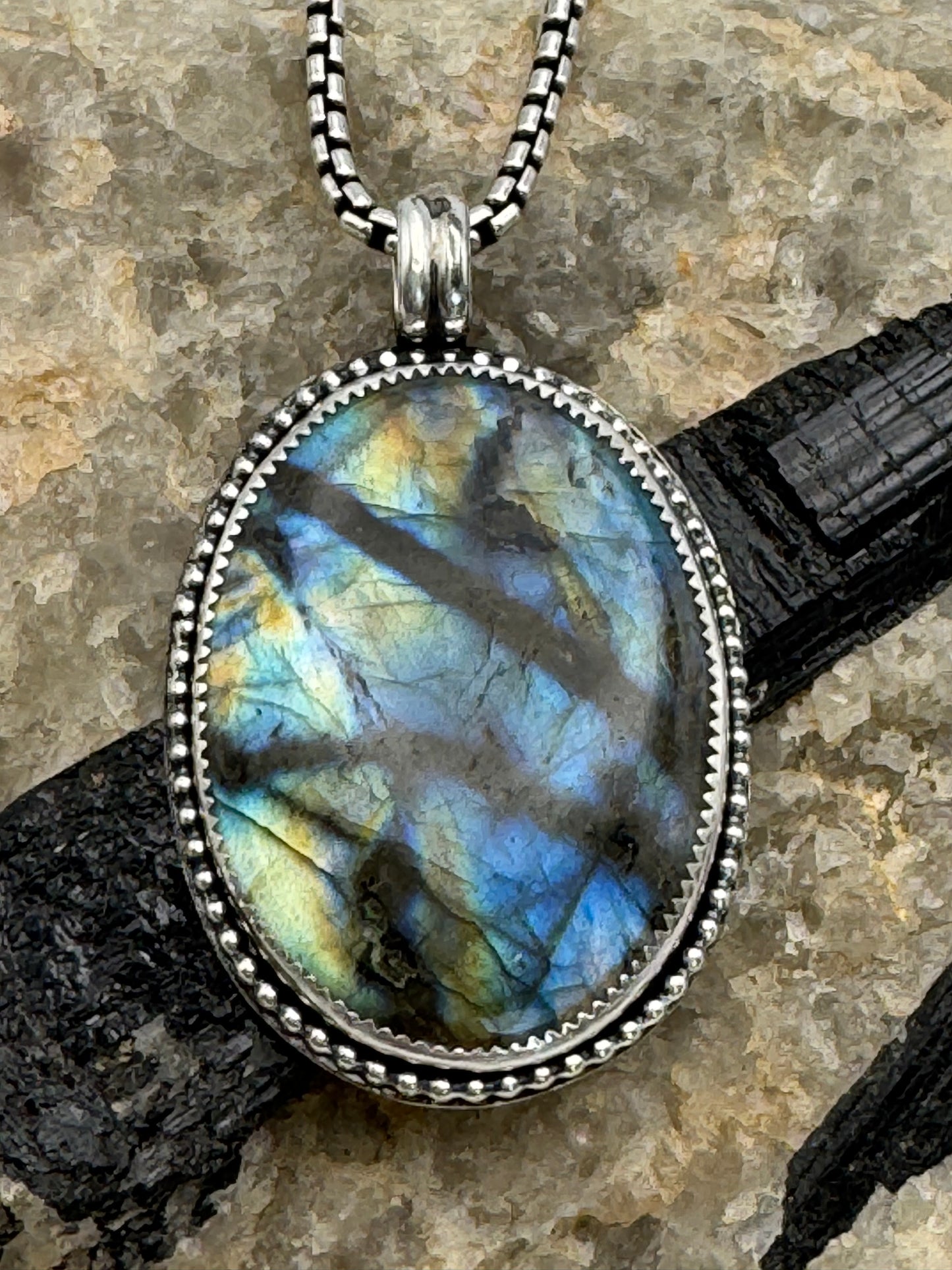 Labradorite SS Pendant