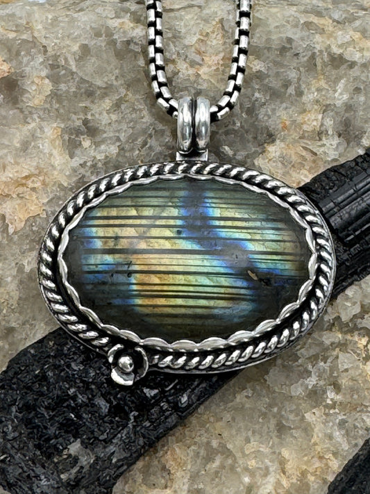 Labradorite SS Pendant