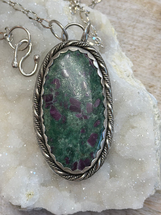 Ruby in Fuchsite SS Pendant