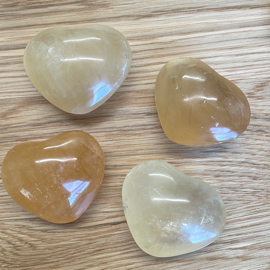 Honey Calcite Heart