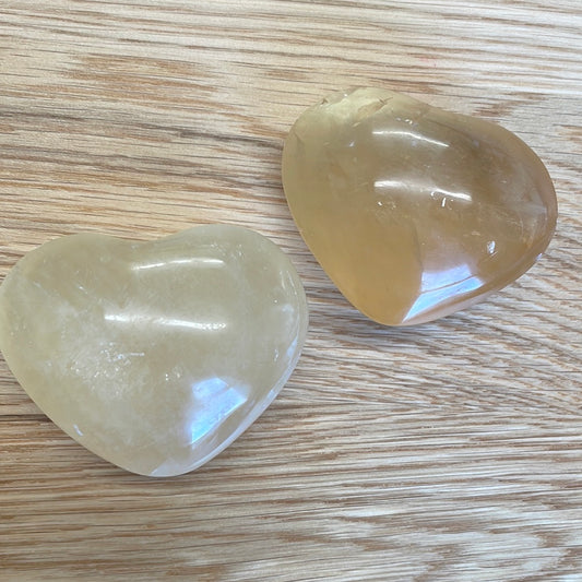 Honey Calcite Heart